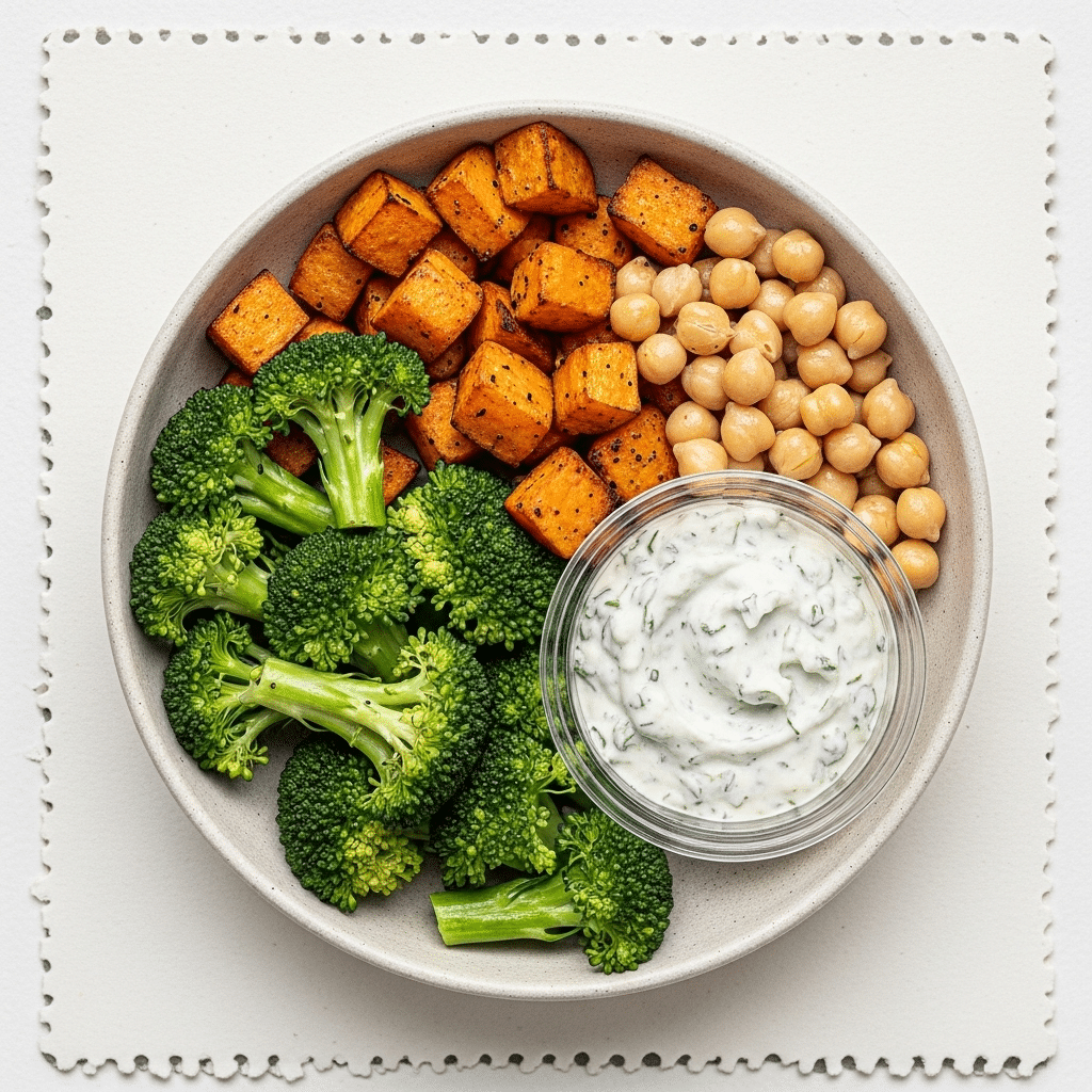 Mittagessen mit Histamintoleranz: Rezept 3: Süßkartoffel-Brokkoli-Bowl