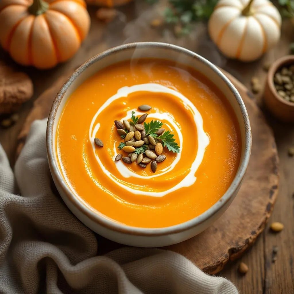 Abendessen mit Histaminintoleranz - Rezept 1: Wärmende Kürbis-Karotten-Suppe (püriert)