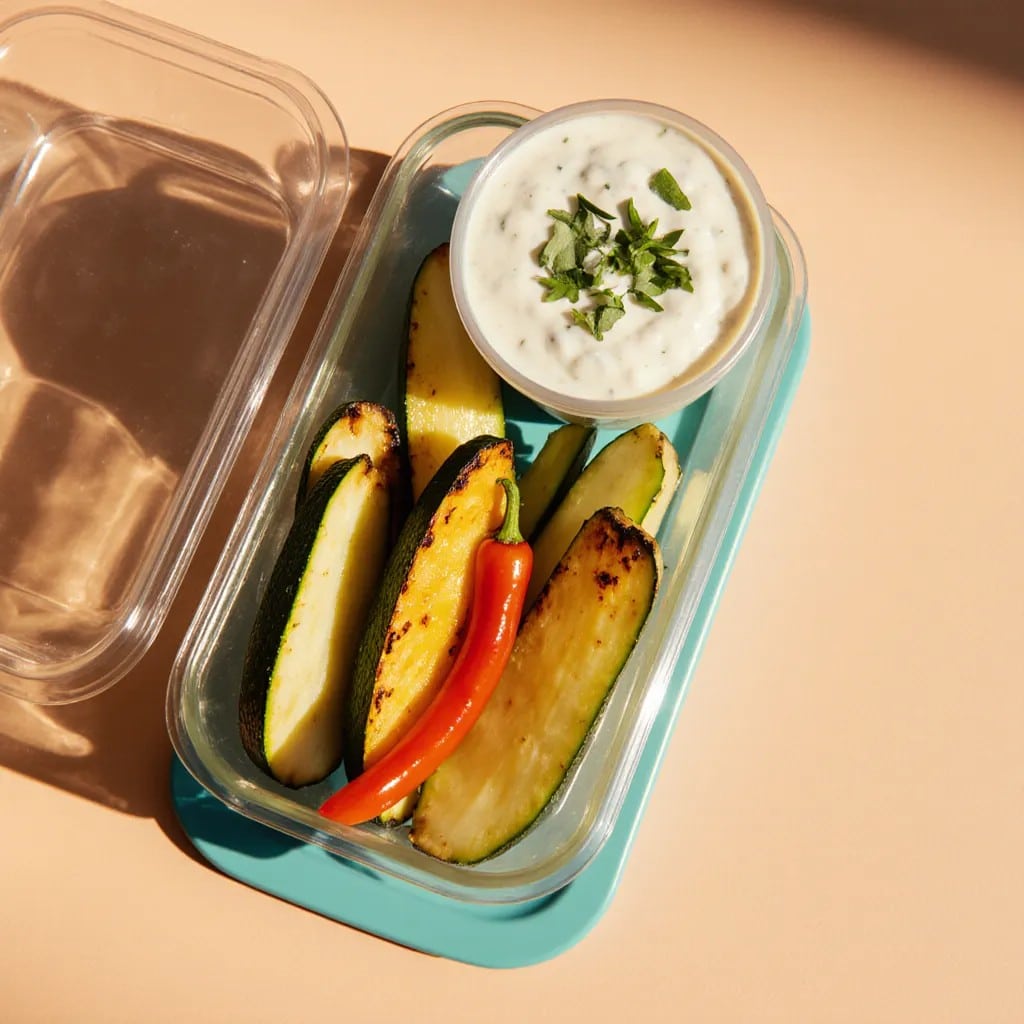 Mittagessen mit Histamintoleranz: Rezept 4: Kaltes Ofengemüse mit Frischkäse-Dip