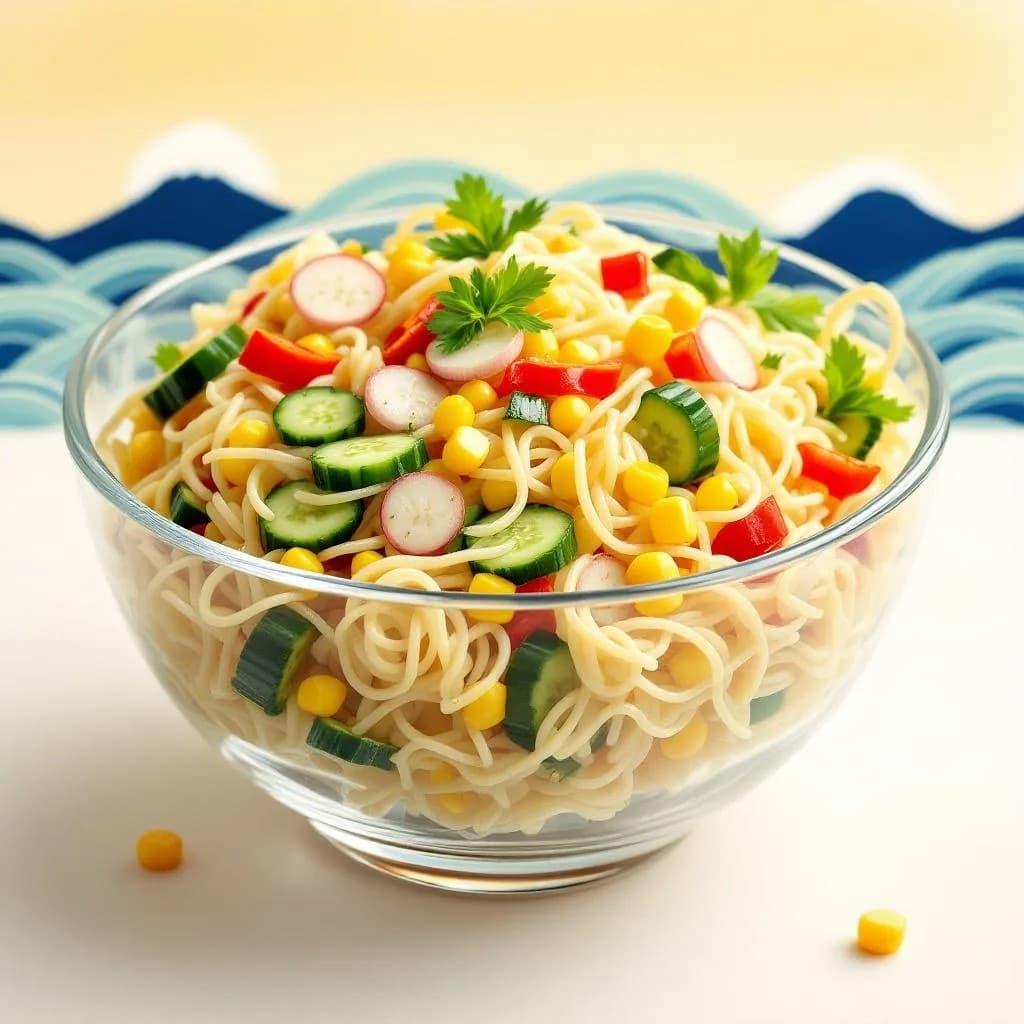 Mittagessen mit Histamintoleranz: Rezept 5: Sicherer "Nudel"-Salat (mit Reis- oder Maisnudeln)