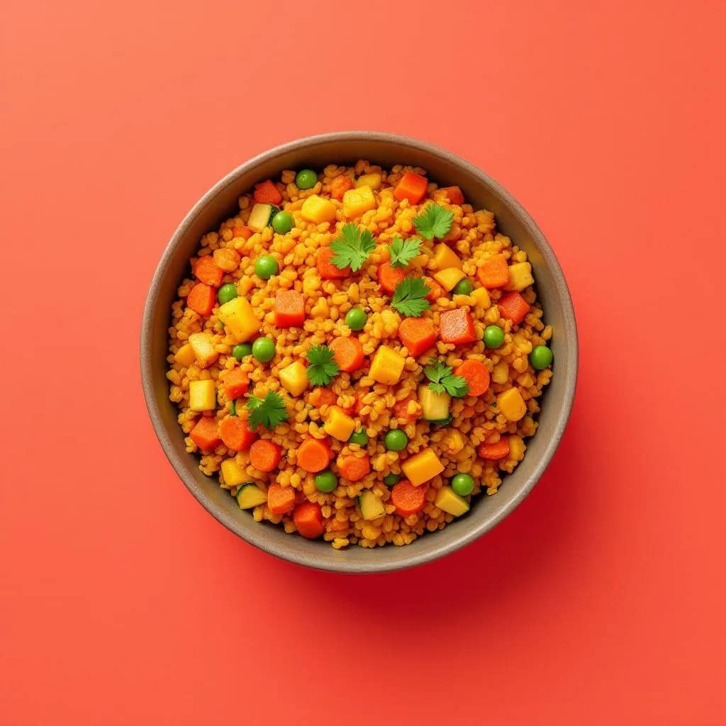 Mittagessen mit Histamintoleranz: Rezept 6: Bunte Hirse-Gemüse-Pfanne (vegetarisch)